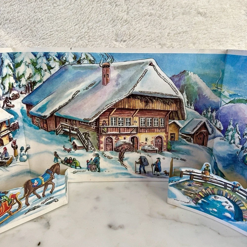 VTG Christmas Advent Calendar RS‎ Stuttgart Rohr West Germany Glitter New Nr 120